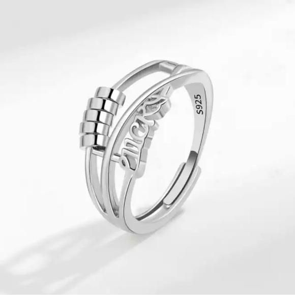 New Sterling Silver 925 lucky Anti Stress Womens Fidget Anxiety Ring - Picture 3 of 11